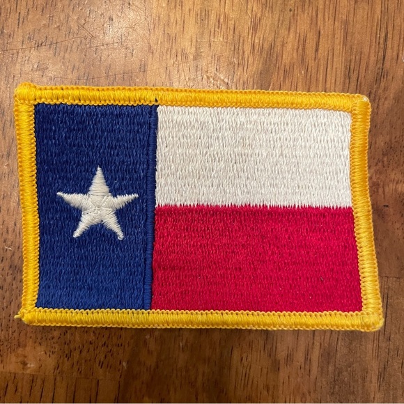 VTG Retro Texas Flag Sew On Patch Applique 3.25”x2.25” Red White Blue YellowY1:4 - Picture 1 of 6